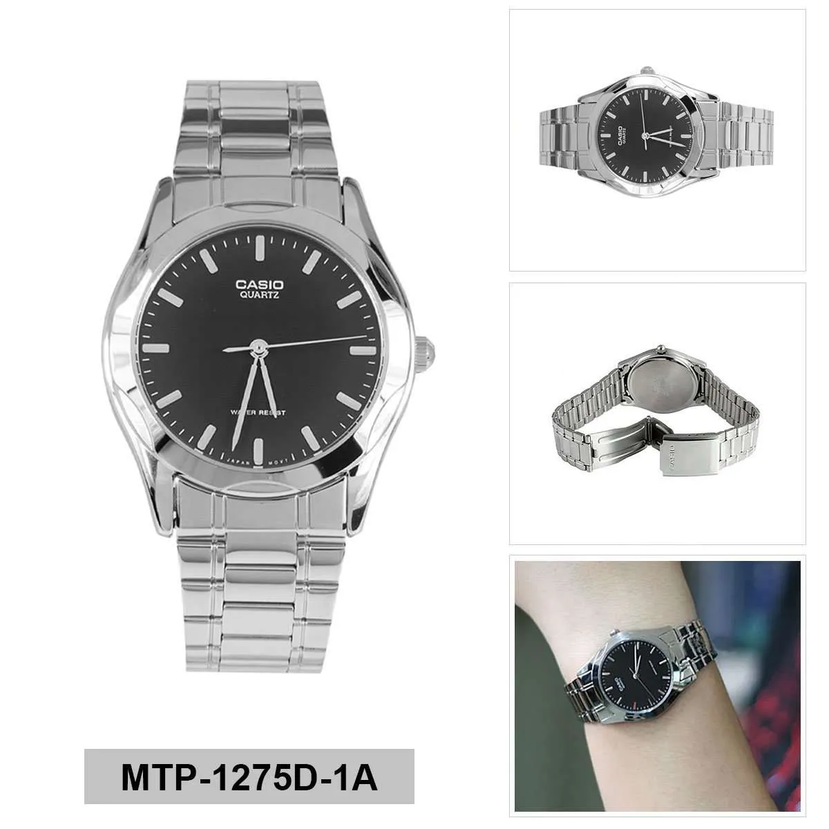 Casio MTP-1275D-1ADF Silver Stainless Steel Strap Watch for Men