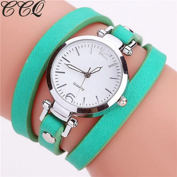 CCQ Brand New Fashion Luxury Leather Bracelet Watch Ladies Quartz Watch Casual Women Wristwatches Relogio Feminino Hot Selling