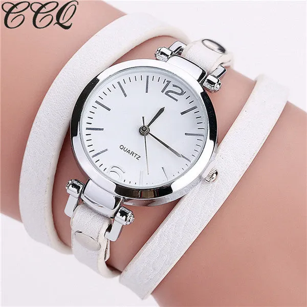 CCQ Brand New Fashion Luxury Leather Bracelet Watch Ladies Quartz Watch Casual Women Wristwatches Relogio Feminino Hot Selling