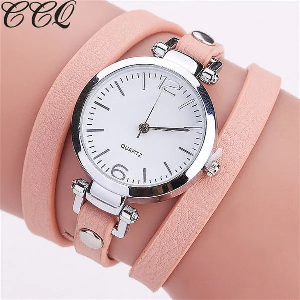 CCQ Brand New Fashion Luxury Leather Bracelet Watch Ladies Quartz Watch Casual Women Wristwatches Relogio Feminino Hot Selling