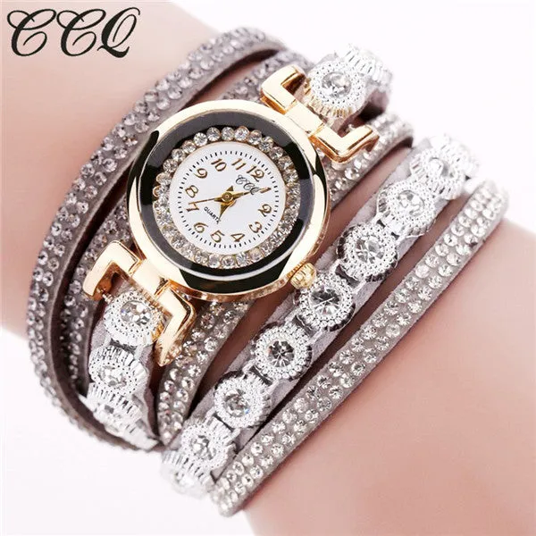 CCQ Fashion Women Rhinestone Watch Luxury Women Full Crystal Wrist Watch Quartz Watch Relogio Feminino Gift C43