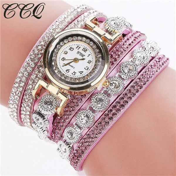 CCQ Fashion Women Rhinestone Watch Luxury Women Full Crystal Wrist Watch Quartz Watch Relogio Feminino Gift C43