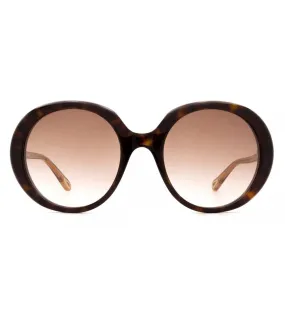 Chloe Women's Brown Oval Sunglass