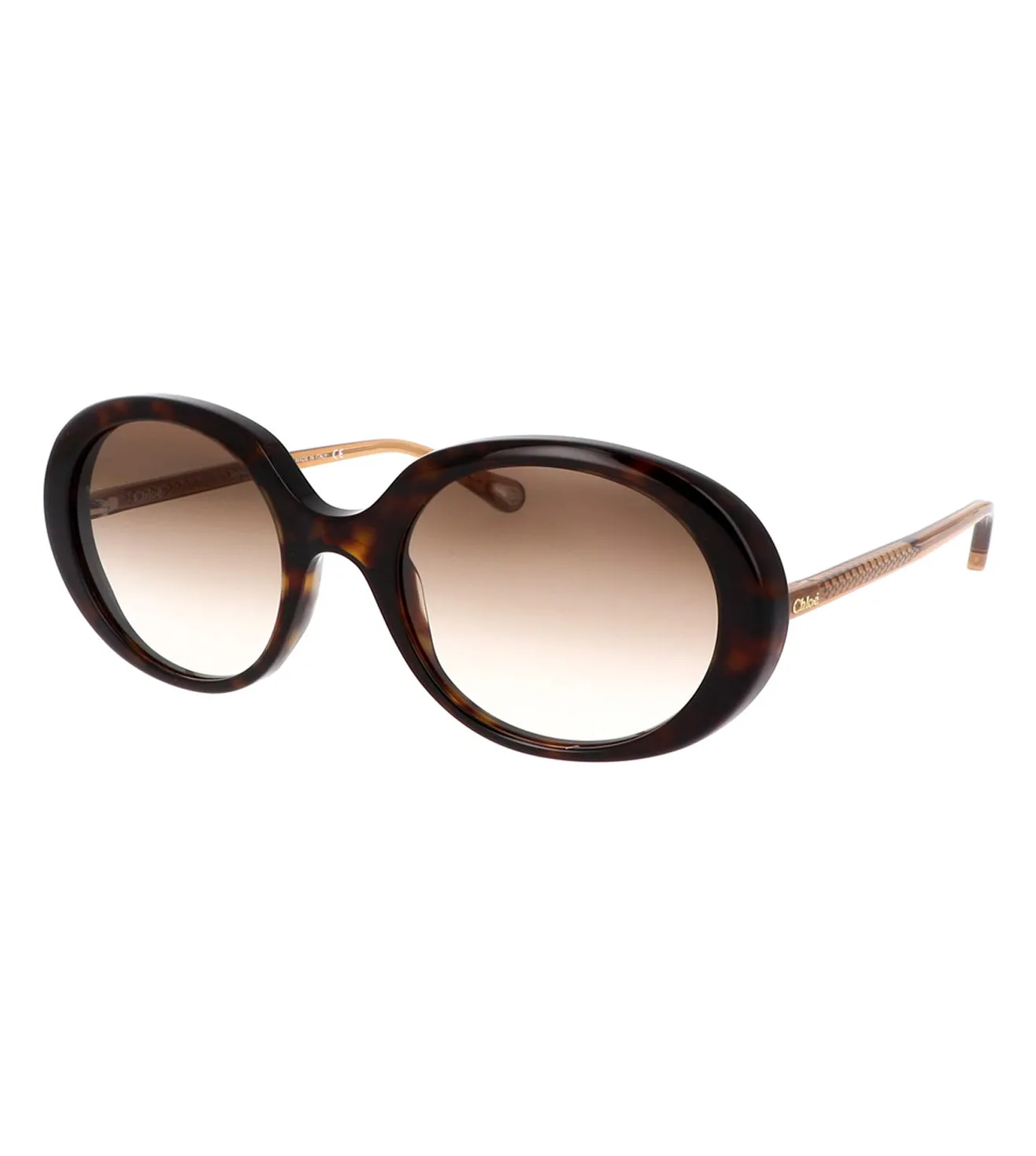 Chloe Women's Brown Oval Sunglass