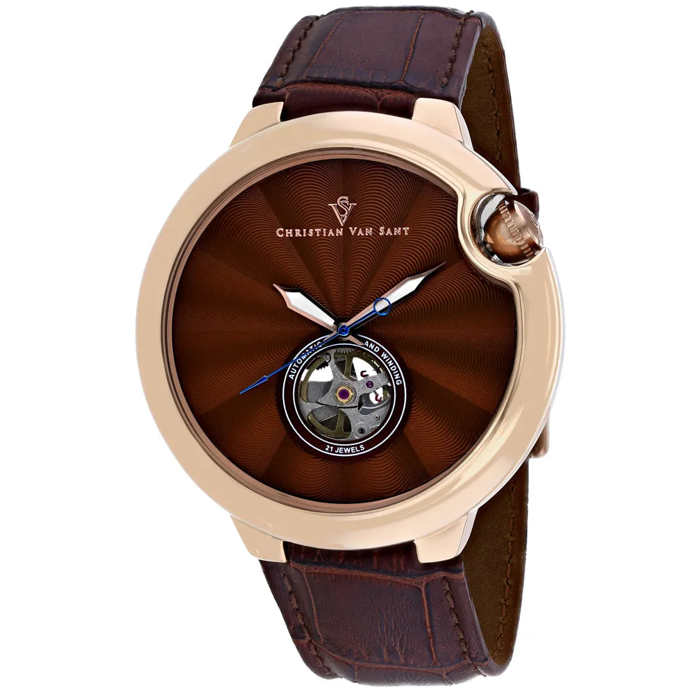 Christian Van Sant Men's Cyclone Automatic Brown Dial Watch - CV0144 by Balec Group