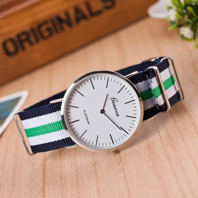 classic brand relogio feminino Ladies casual Quartz watch men women Nylon strap Dress watches Fashion women watch Relojes hombre