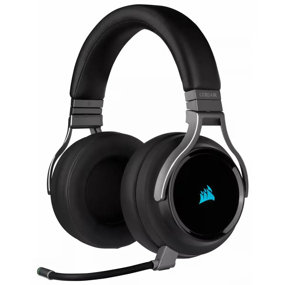 [CLEARANCE] CORSAIR Virtuoso iCUE RGB Wireless High Fidelity Gaming Headset Headphones w/ 7.1 Surround Sound, Detachable Broadcast-Grade Omnidirectional Microphone, Slipstream / USB & 3.5mm AUX Wired for PC Laptop and Consoles (Carbon)