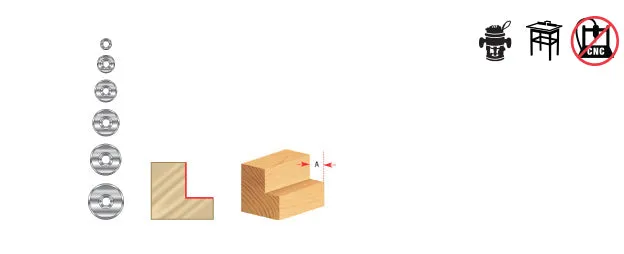 Collar for Superabbet Router Bit | 1 5⁄8 Dia x 3⁄16 Rabbet Depth | 67404 | 738685674048