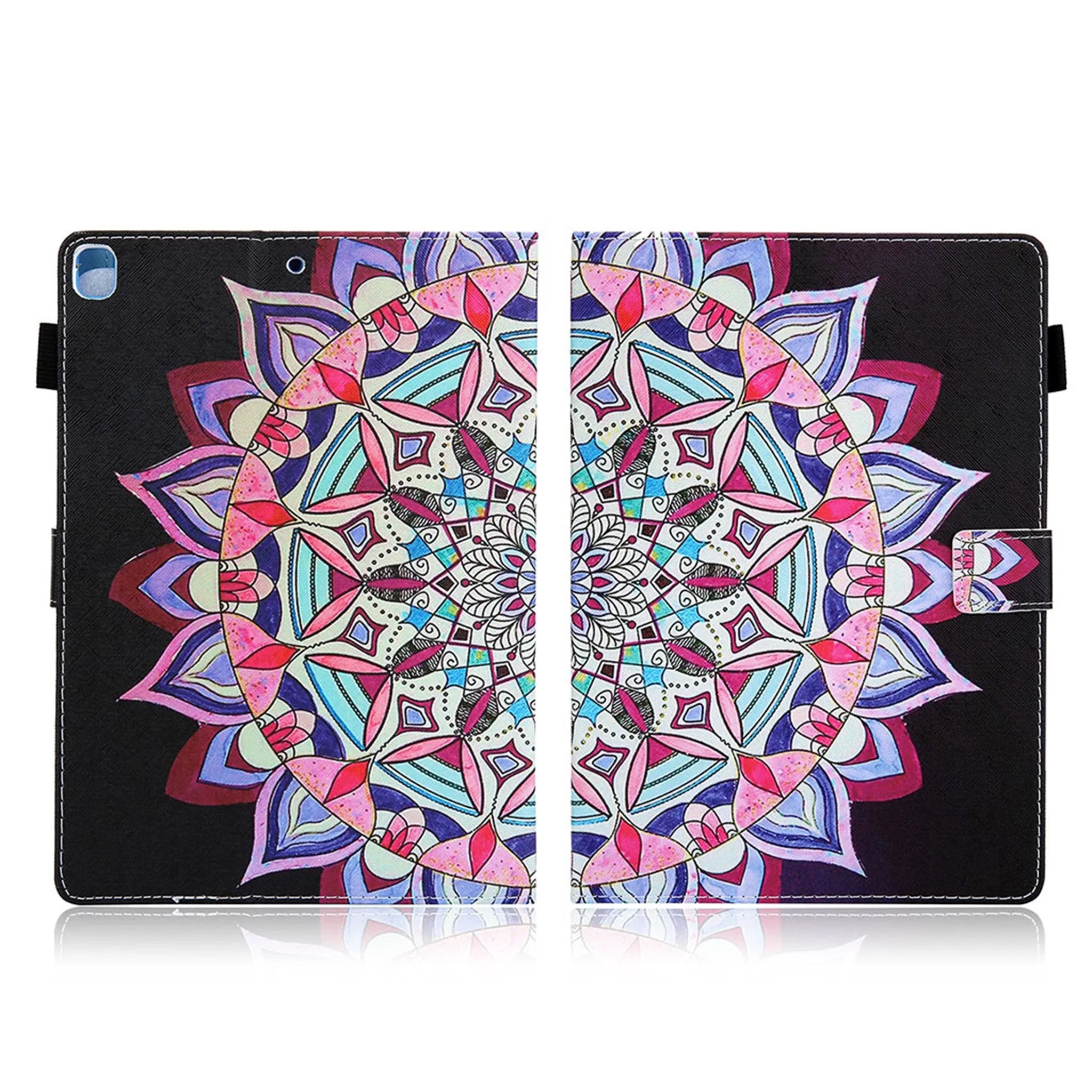 Cool patterned leather flip case for iPad (2018) - Mandala