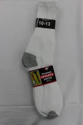 cotton plus men's white premium sports socks Case of 240