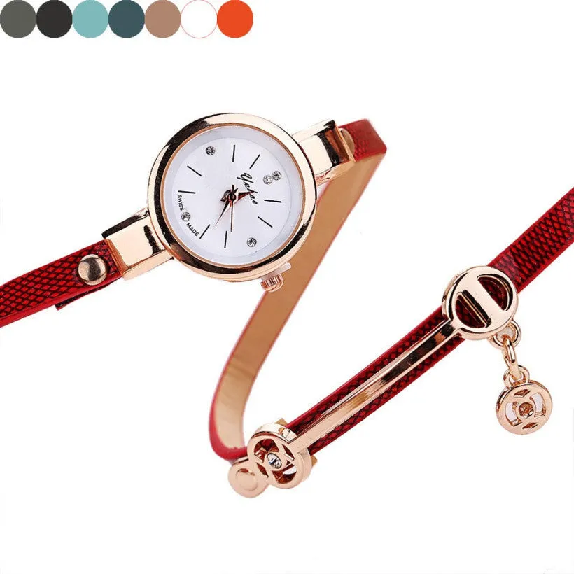 Creative Fashion Wrist Quartz Watches Women Leather Strap Band Popular Watch Shopping Travel Casual Quartz-watch