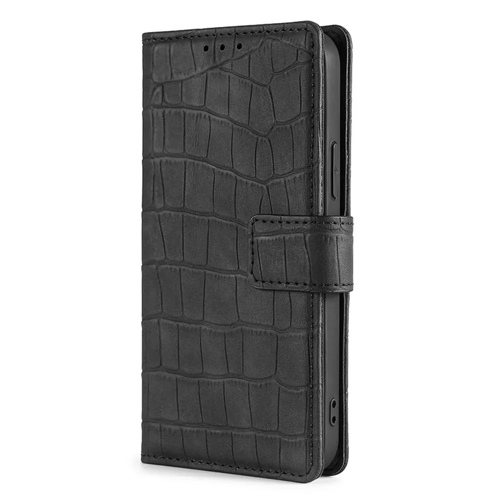 Crocodile textured leather case for OnePlus Nord N20 5G - Black