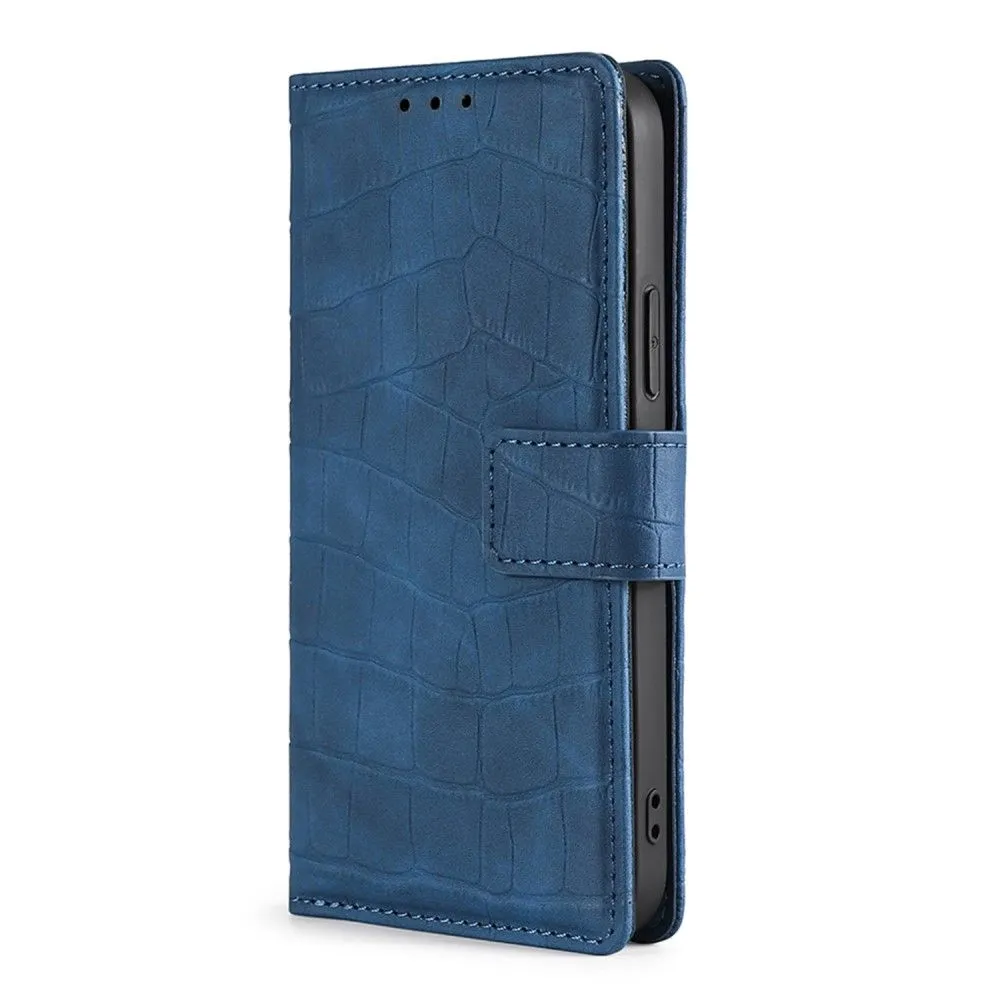 Crocodile textured leather case for Samsung Galaxy A13 4G - Blue