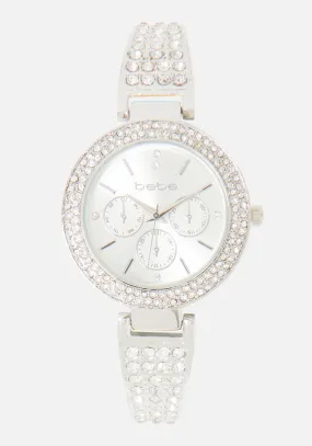 Crystal Bezel Bangle Bracelet Watch