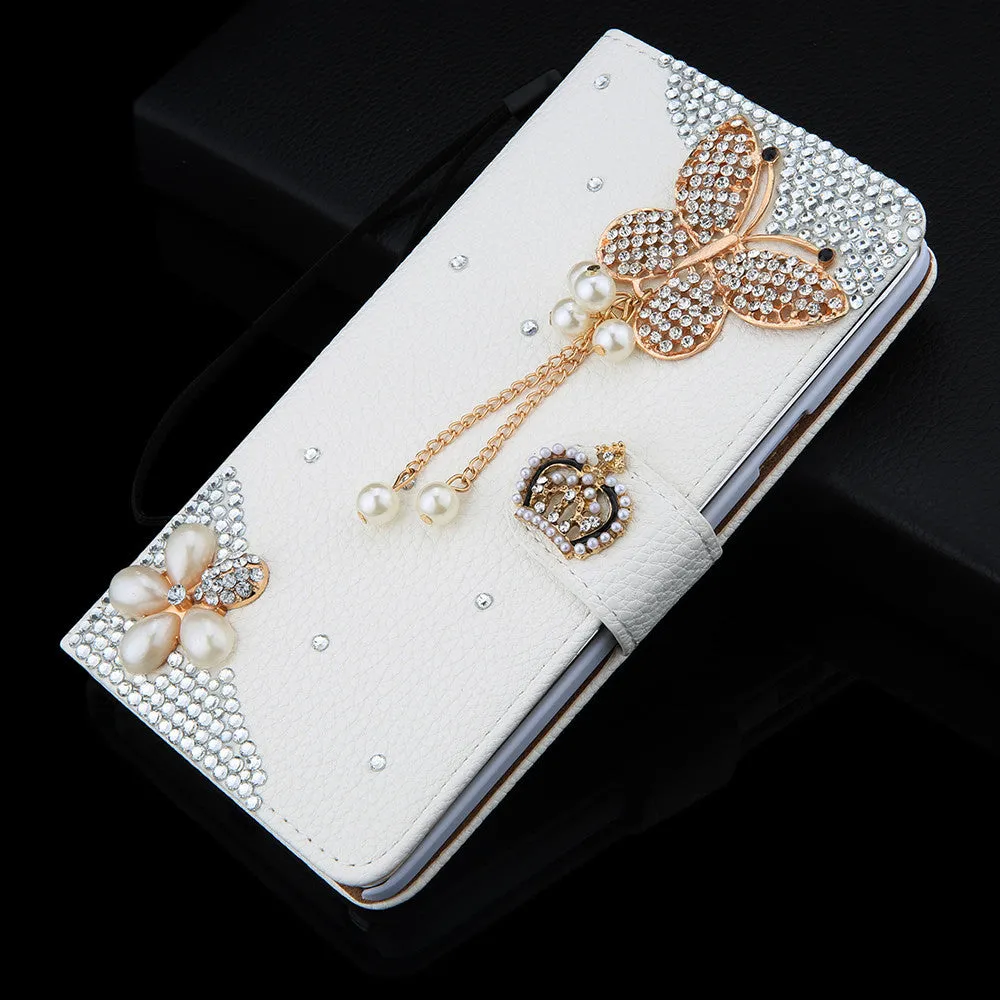 Crystal Rhinestone Diamond Leather Phone Case for Samsung galaxy