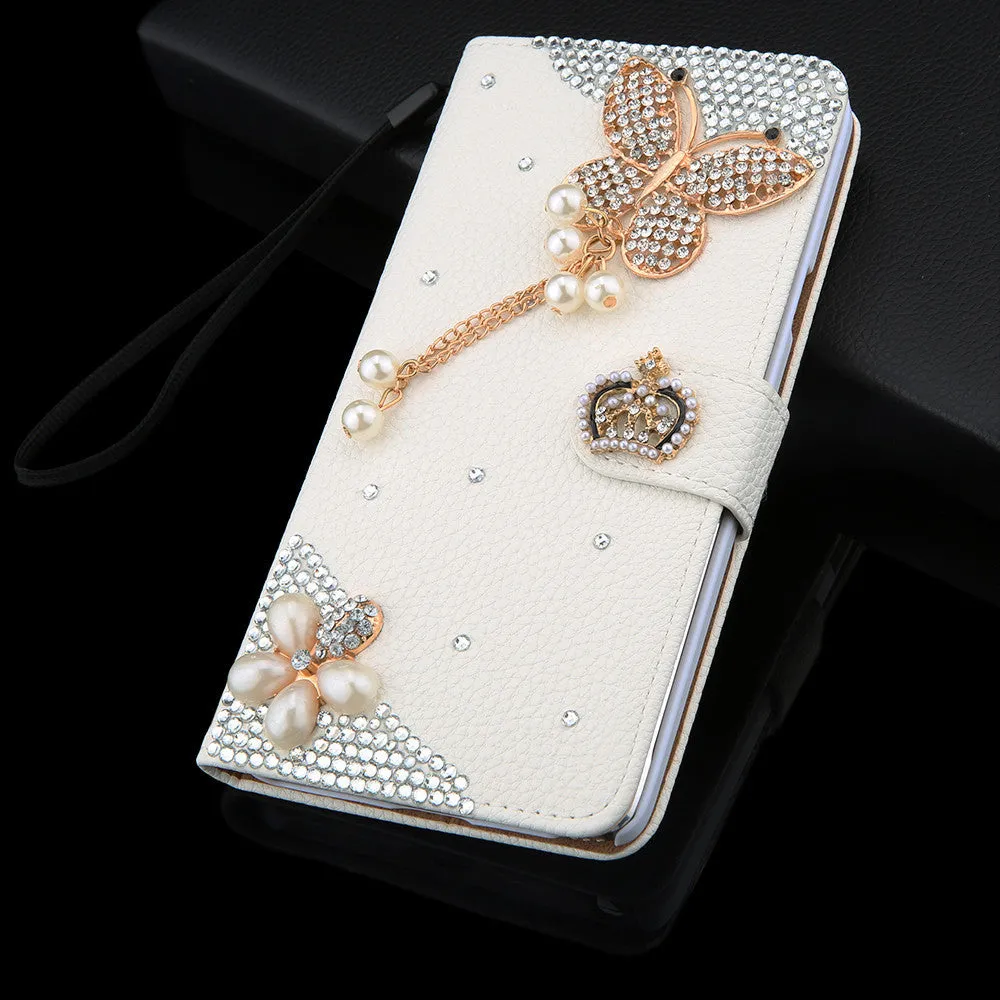 Crystal Rhinestone Diamond Leather Phone Case for Samsung galaxy