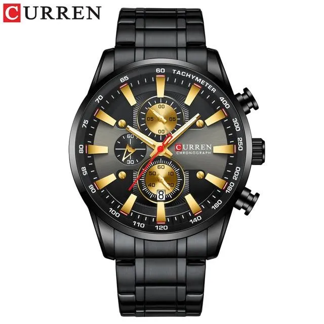 CURREN - Stainless Steel Date Waterproof Quartz Wristwatch