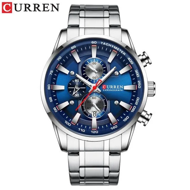 CURREN - Stainless Steel Date Waterproof Quartz Wristwatch