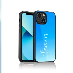 Custom Iphone 13 Case Cover with Name Blue Color Phone Case - Blue Sea