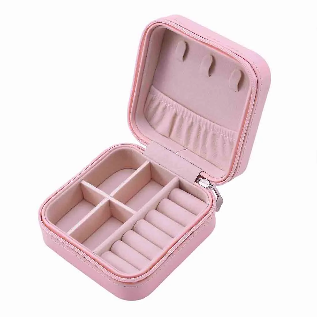 Customized PU Leather Portable Travel Jewellery Case Storage Box Organiser