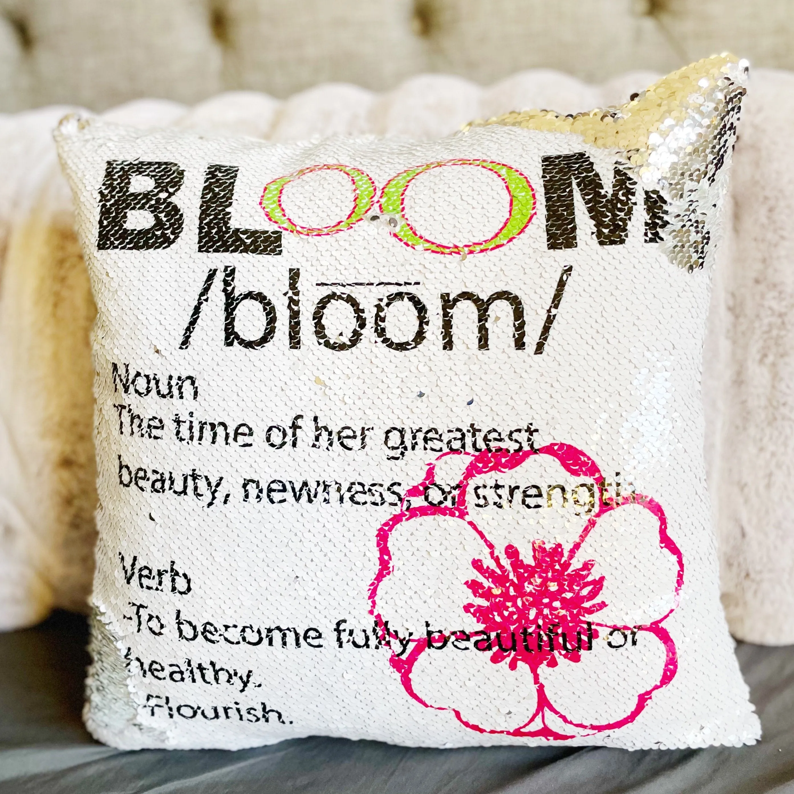 Define Bloom Sequin Pillow