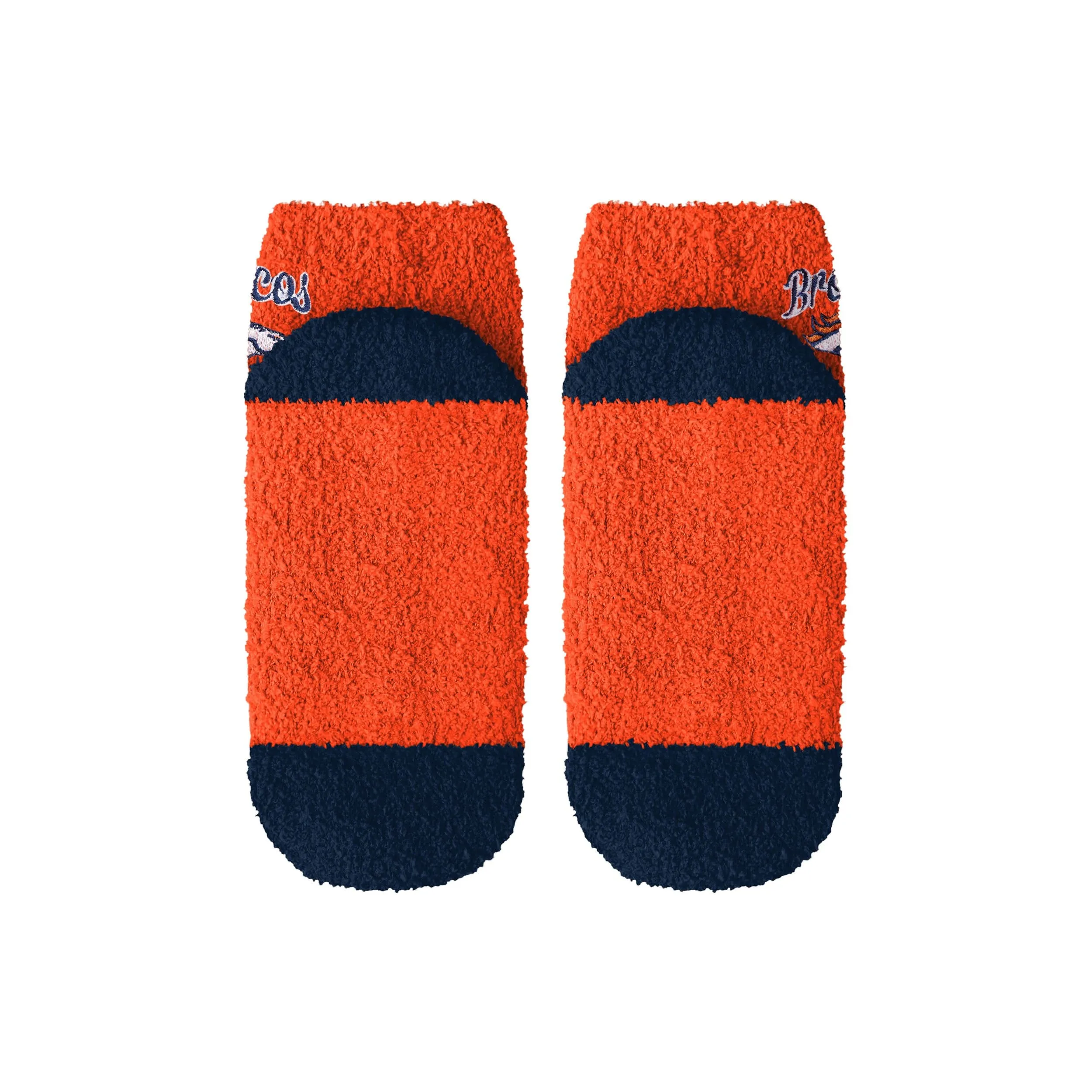 Denver Broncos NFL Womens 2 Pack Script Logo Fuzzy Ankle Socks