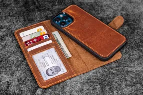 Detachable iPhone 13 Mini Leather Wallet Case