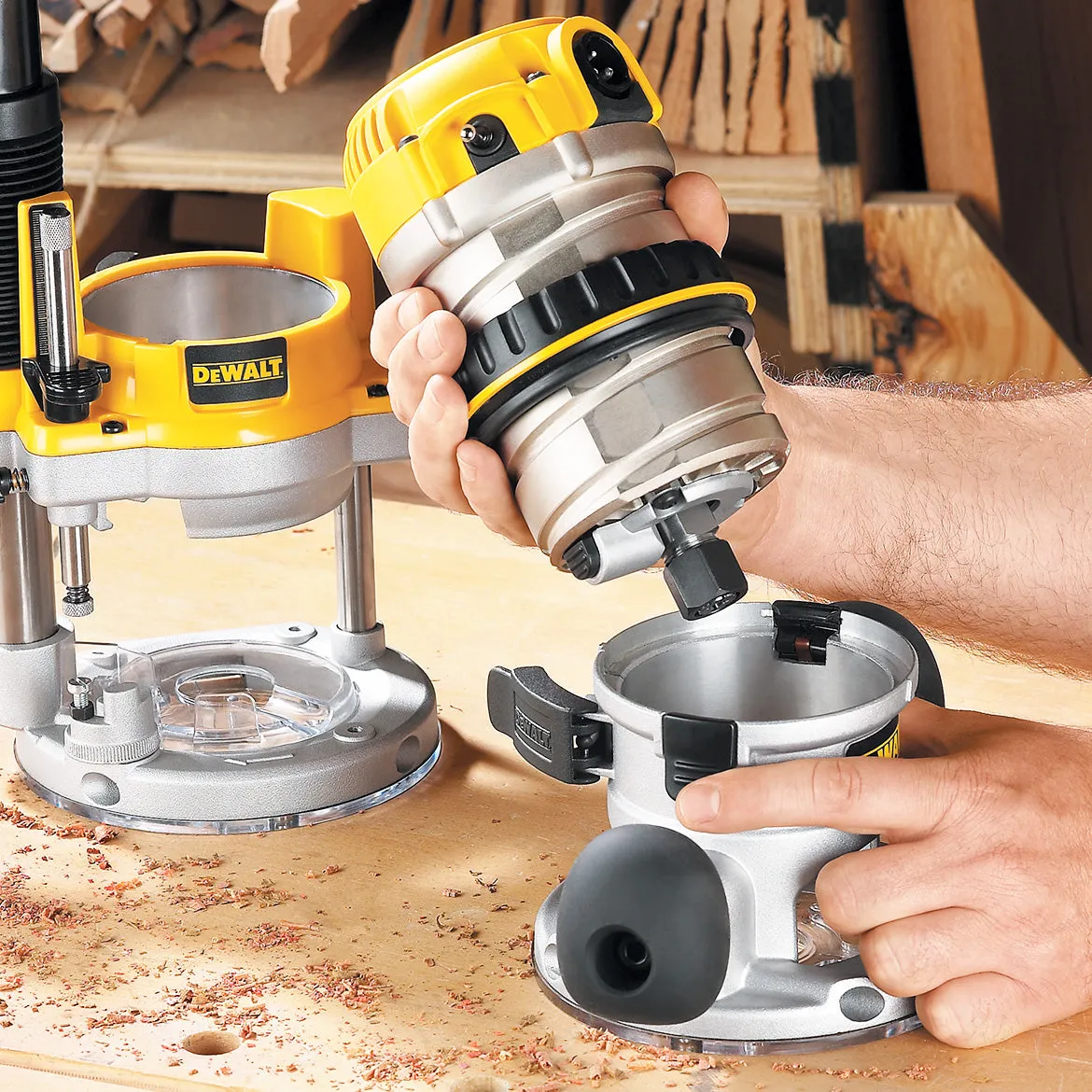 DeWALT DW618 2-1/4 HP EVS Fixed Base Woodworking Router w/ Soft Start