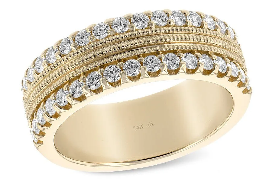 Diamond Milgrain Style Double Row Band