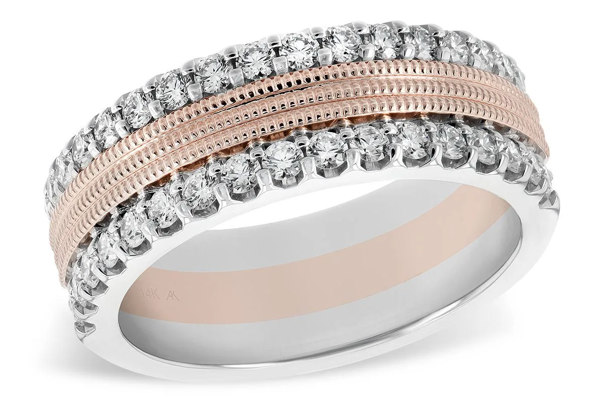 Diamond Milgrain Style Double Row Band