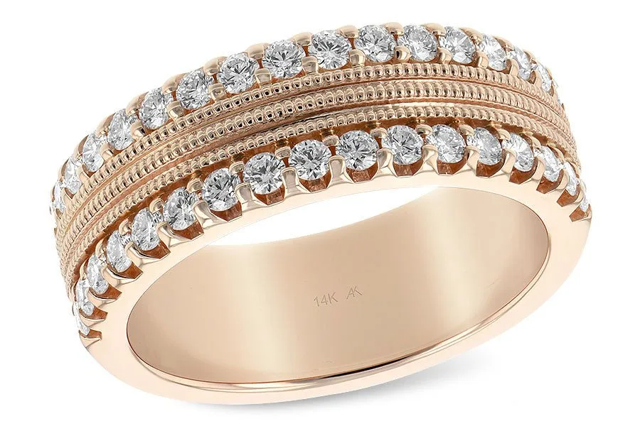 Diamond Milgrain Style Double Row Band