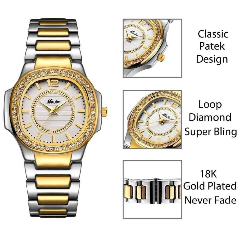 Diamond Quartz Stainless Steel Simple Watches For Women's