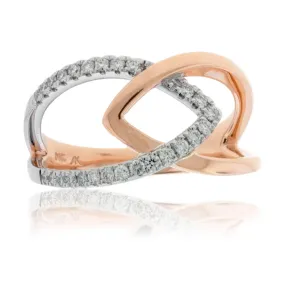 Diamond Rose Gold Bypass Ring