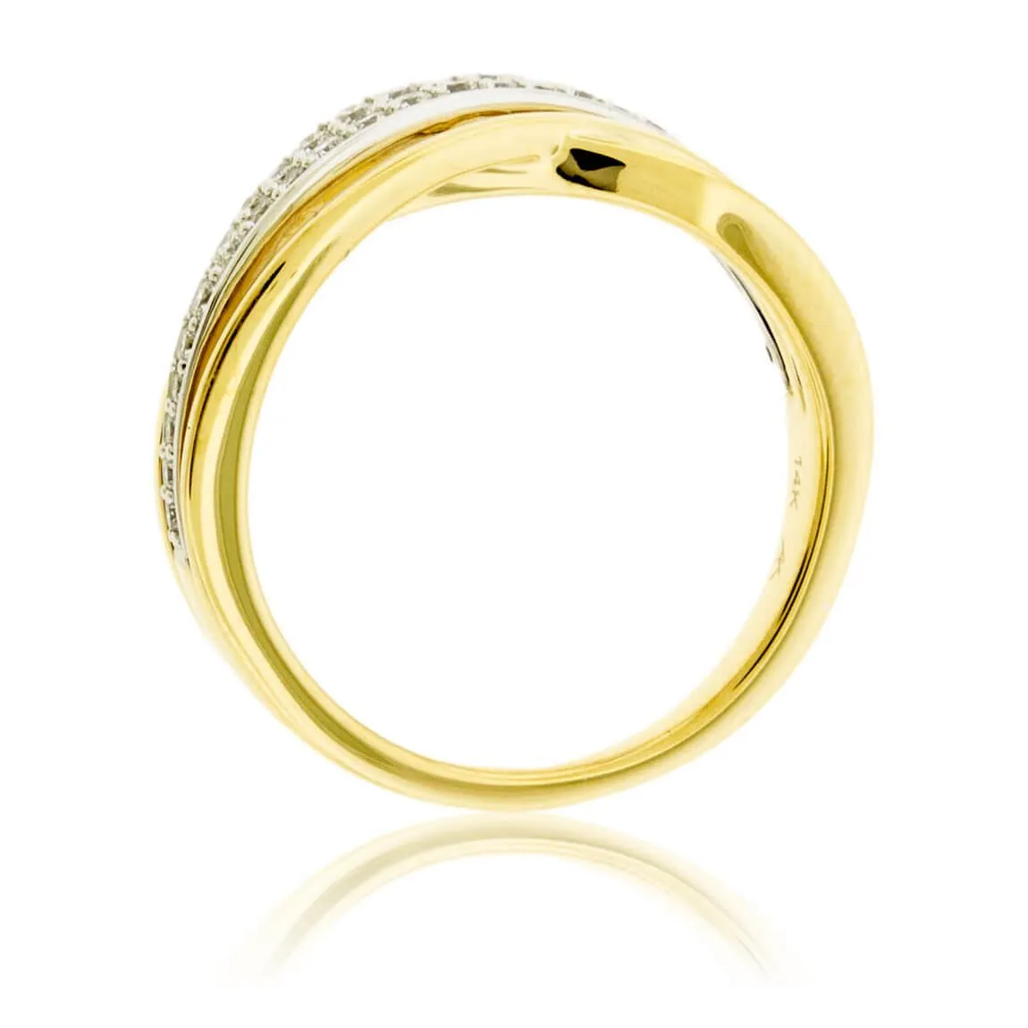 Diamond White Gold & Yellow Gold Bypass Ring