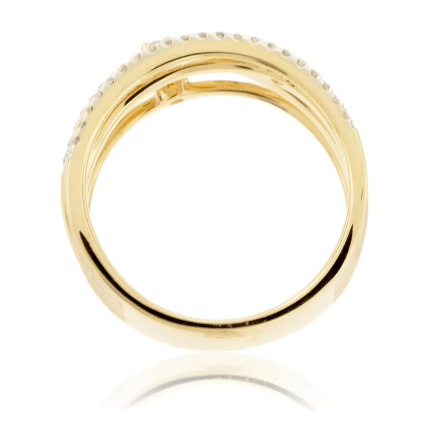 Diamond Yellow Gold Multiple Bypass Ring