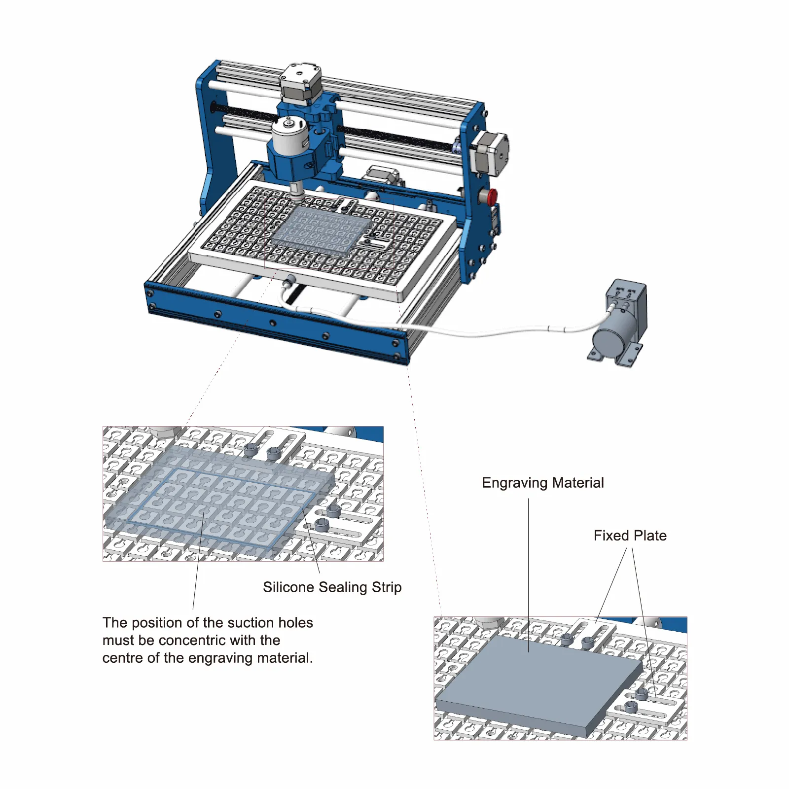 [Discontinued] 3018 Aluminum Vacuum Table for 3018-PROVer CNC Series