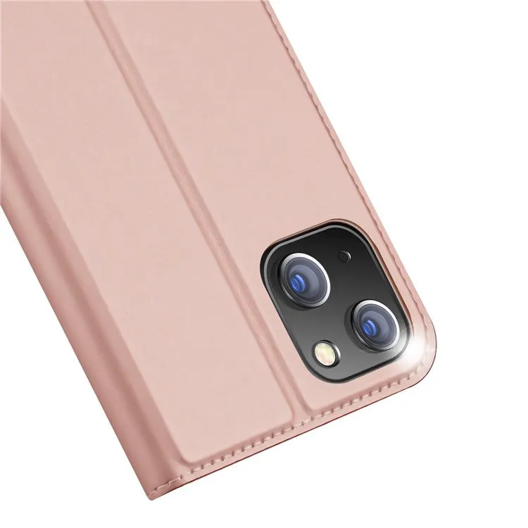 DUX DUCIS Skin Pro Faux Leather Wallet Flip Case for Apple iPhone 15 Plus - Rose Gold