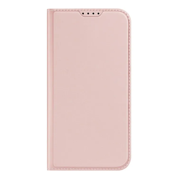 DUX DUCIS Skin Pro Faux Leather Wallet Flip Case for Apple iPhone 15 Plus - Rose Gold