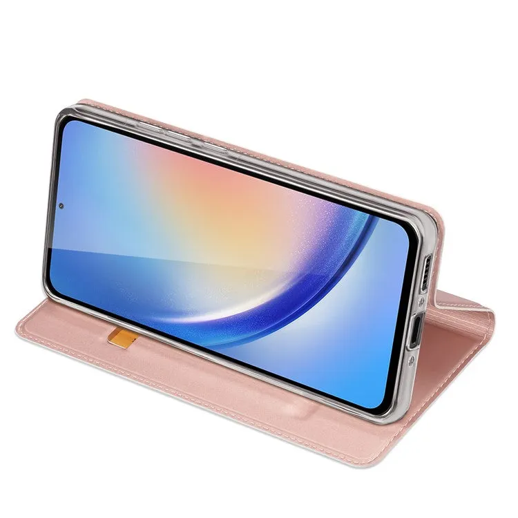 DUX DUCIS Skin Pro Faux Leather Wallet Flip Case for Samsung Galaxy A35 5G - Rose Gold