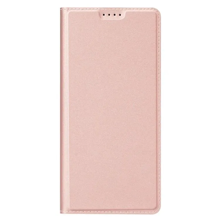 DUX DUCIS Skin Pro Faux Leather Wallet Flip Case for Samsung Galaxy S24 FE - Rose Gold