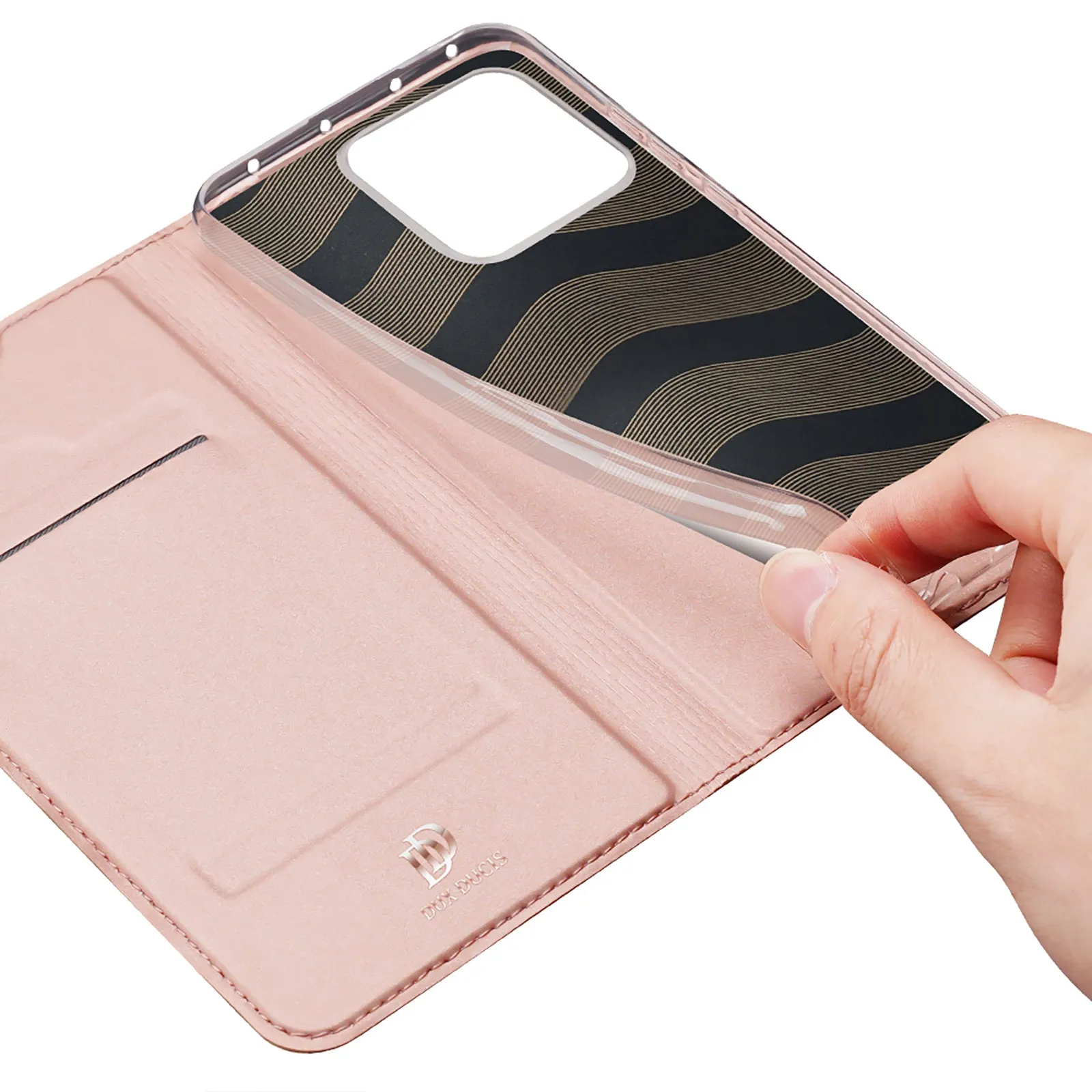 DUX DUCIS Skin Pro Faux Leather Wallet Flip Case for Xiaomi 13 Pro - Rose Gold