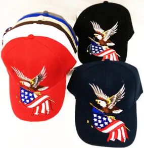 eagle with american flag baseball cap Case of 24