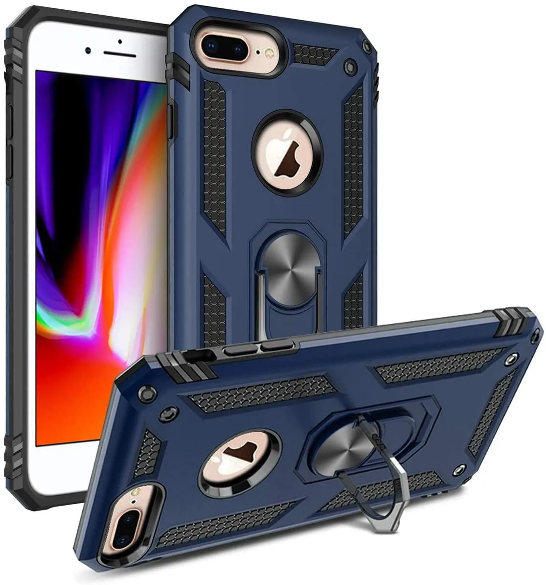 Entronix Apple iPhone 8 Plus/7 Plus Case - Guard Ring Holder, Dual Layer Protection