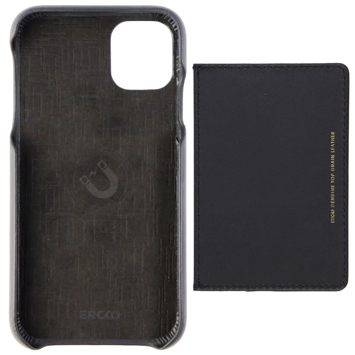 Ercko 2-in-1 Slim Leather Magnet Case and Wallet for Apple iPhone 11 - Black