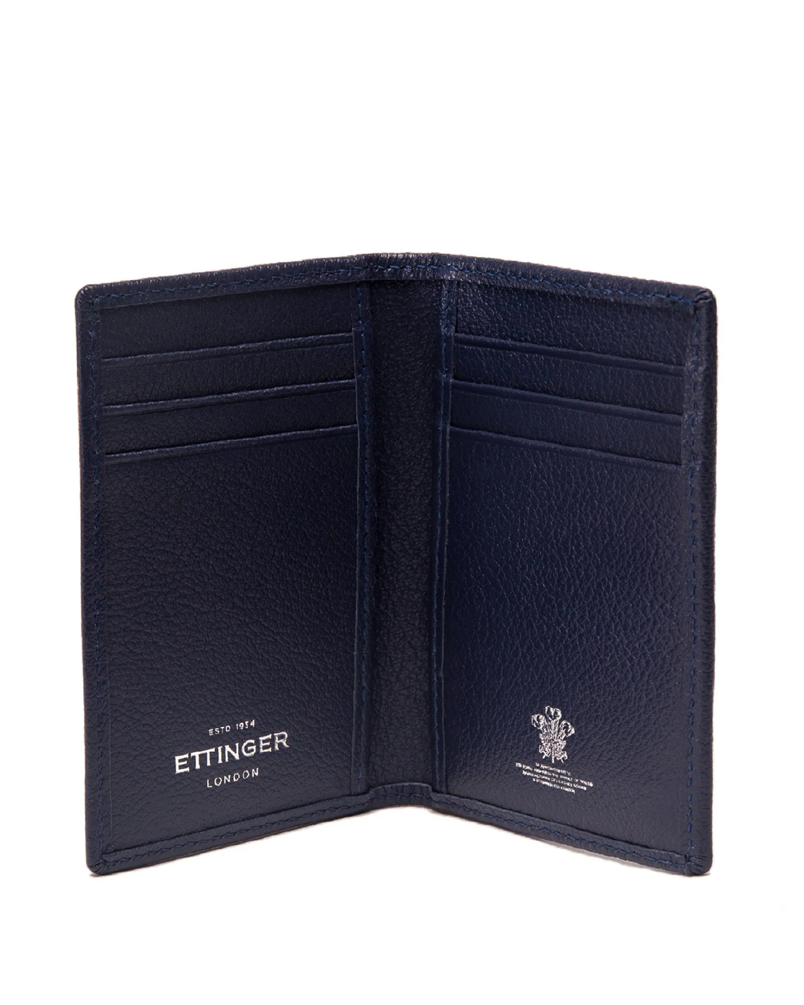 Ettinger Marine Blue Capra Leather Slim Card Case