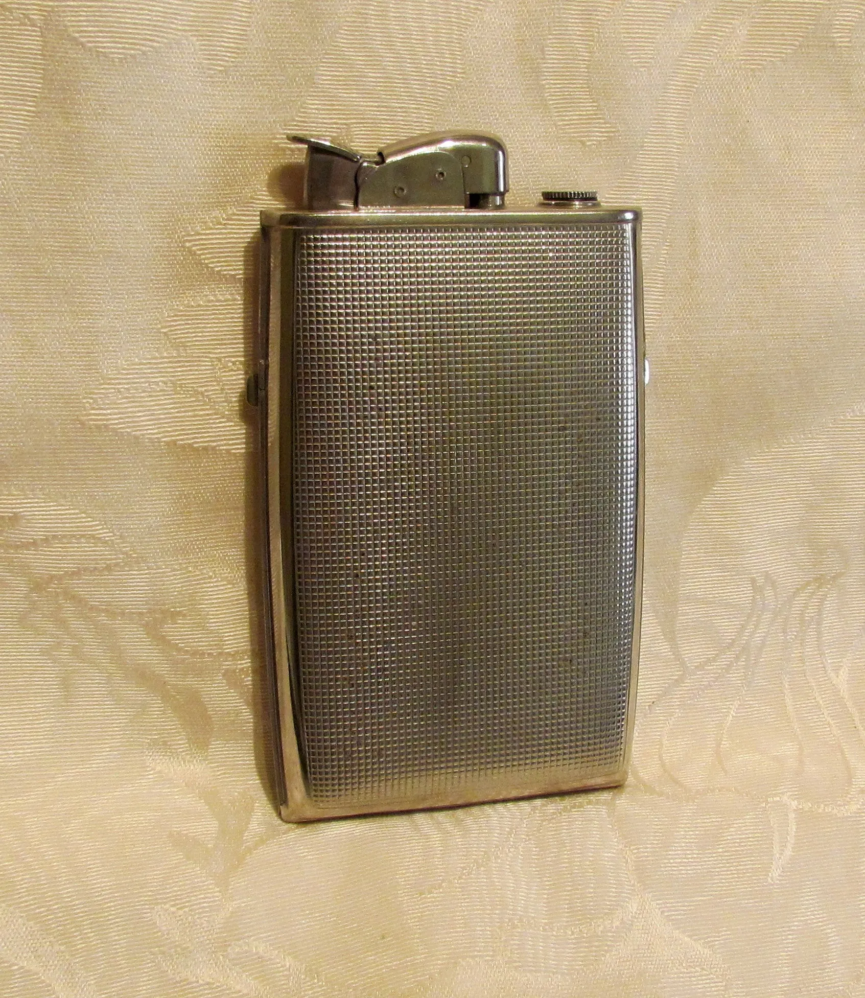 Evans Cigarette Case Lighter Art Deco Silver Black Enamel Boxed Excellent Working Condition