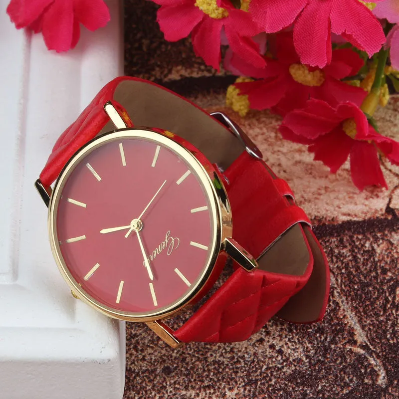 Fabulous Luxury Brand Watch Faux-leather simulated quartz watch Brand