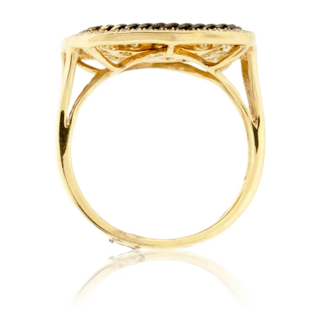 Fancy Yellow Diamond & Diamond Right Hand Ring