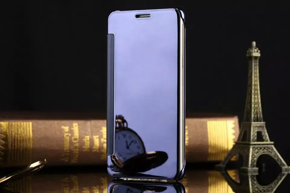 Fashion Flip Mirror Plating Case  Leather Cover Hard Plastic Back Cover For Samsung Galaxy Note 8 & Note 7