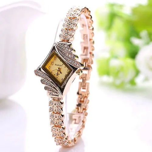 Fashion King Girl Brand Casual Luxury Rhombus Fashion Stainless Steel Wristwatch Women Dress Watch Crystal Women Watch